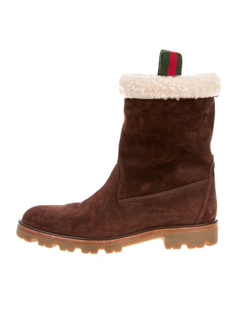 gucci shearling mens boots|high top Gucci boots.